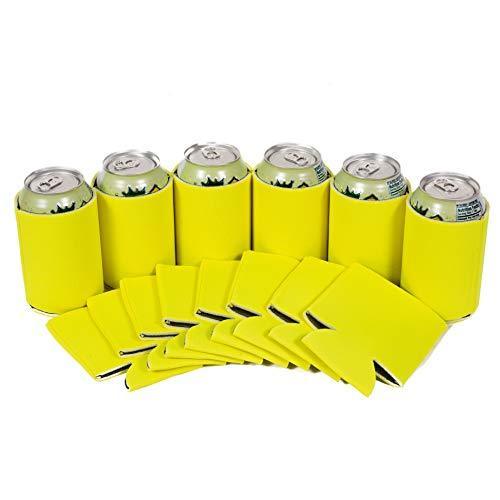 QualityPerfection 100 Black Party Drink Blank Can Coolers(12,25,50,100,200 Bulk Pack) Blank Beer,Soda Coolies Sleeves | Soft,Insulated Coolers | 30 Colors | Perfect For DIY Projects,Holidays,Events