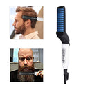 Electric Hair Straightener Brush,Men Quick Beard Straightener Styler Comb,Hair Straightening,Curly Hair Straightening Comb,Side Hair Detangling,Multifunctional Hair Curling Curler (White)