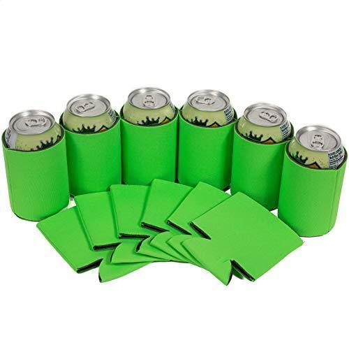 QualityPerfection 100 Black Party Drink Blank Can Coolers(12,25,50,100,200 Bulk Pack) Blank Beer,Soda Coolies Sleeves | Soft,Insulated Coolers | 30 Colors | Perfect For DIY Projects,Holidays,Events