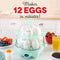 Dash DEC012AQ Deluxe Rapid Egg Cooker: Electric, 12 Capacity for Hard Boiled, Poached, Scrambled, Omelets, Steamed Vegetables, Seafood, Dumplings & More with Auto Shut Off Feature Aqua