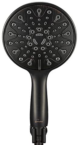 VOLUEX Handheld Shower Head, 6" Oil-Rubbed Bronze Face 6 Spray Setting Shower Head with High Pressure, Brass Swivel Ball Mount and Extra Long Flexible Stainless Steel Hose