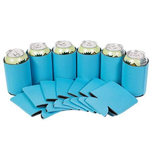 QualityPerfection 100 Black Party Drink Blank Can Coolers(12,25,50,100,200 Bulk Pack) Blank Beer,Soda Coolies Sleeves | Soft,Insulated Coolers | 30 Colors | Perfect For DIY Projects,Holidays,Events