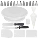 Kootek All-In-One Cake Decorating Supplies with Revolving Cake Turntable, 12 Cake Decorating Tips, 2 Icing Spatula, 3 Icing Smoother, 50 Disposable Pastry Bags and 1 Coupler Frosting Tool Baking Set