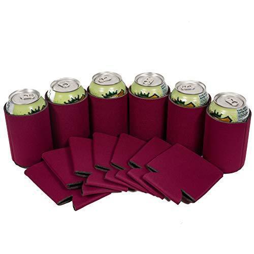 QualityPerfection 100 Black Party Drink Blank Can Coolers(12,25,50,100,200 Bulk Pack) Blank Beer,Soda Coolies Sleeves | Soft,Insulated Coolers | 30 Colors | Perfect For DIY Projects,Holidays,Events