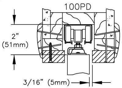 100PD Commercial Grade Pocket/Sliding Door Hardware (60")