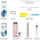 Water Bottle with Filter BOTTLED JOY 25oz BPA Free with Replaceable 2-Stage Water Filter Straw Hollow Fiber Membrane Reusable for Hiking Camping Backpacking Hunting Fishing Emergency Survival