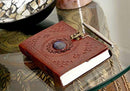 Leather Journal with Semi-precious Stone & Buckle Closure Leather Diary Gift for Him Her