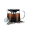 KORSMALL Cold Brew Maker and Tea Infuser, 1.5L/50oz Premium Glass Pitcher with Lid Removable and Reusable Filter Perfect for Hot or Iced Coffee, 1.5L / 50oz, black clear