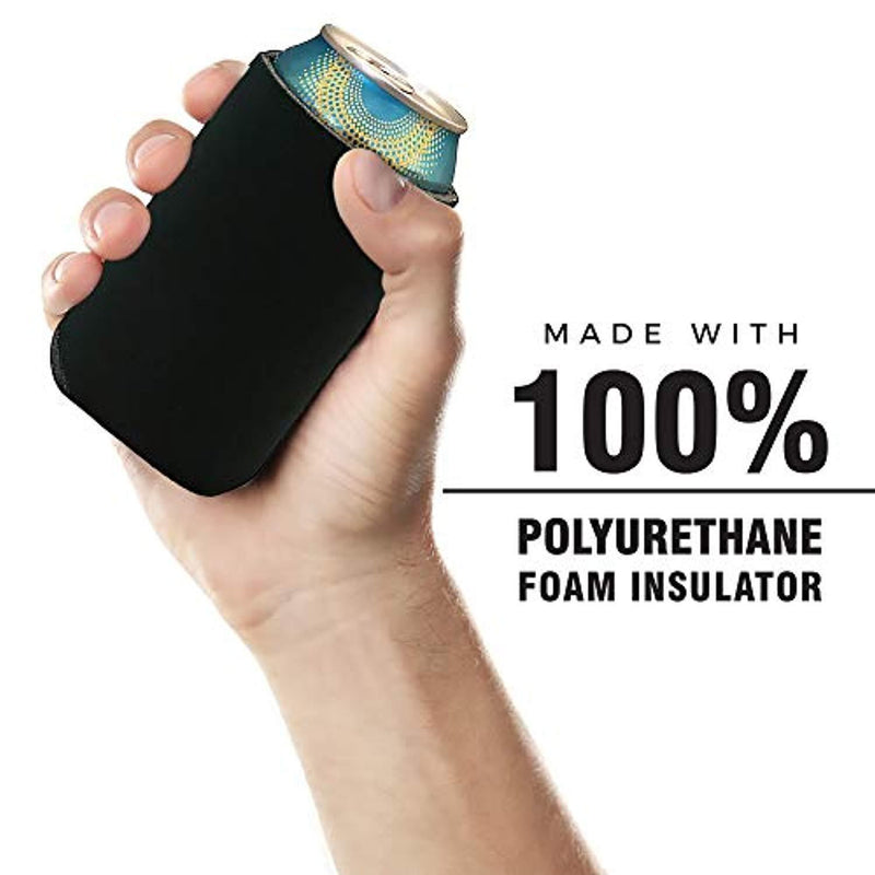 QualityPerfection 100 Black Party Drink Blank Can Coolers(12,25,50,100,200 Bulk Pack) Blank Beer,Soda Coolies Sleeves | Soft,Insulated Coolers | 30 Colors | Perfect For DIY Projects,Holidays,Events