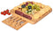Multi-functional Cheese Board, Serving Tray for Wine, Crackers, Brie and Meat and 4 Stainless Steel Forks, Hidden Slide-out Drawer Beautiful Party Utensils (13" x 13" x 2")