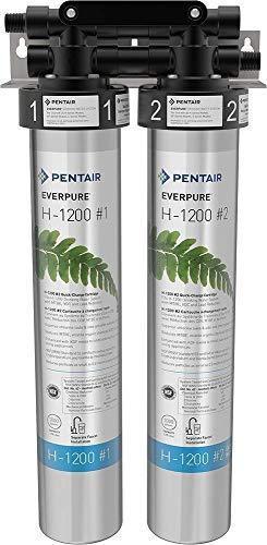 Everpure H-1200 Drinking Water Filter System (EV9282-00). Quick Change Dual Cartridge System. Commercial Grade Water Filtration and Lead Reduction