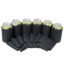 QualityPerfection 100 Black Party Drink Blank Can Coolers(12,25,50,100,200 Bulk Pack) Blank Beer,Soda Coolies Sleeves | Soft,Insulated Coolers | 30 Colors | Perfect For DIY Projects,Holidays,Events