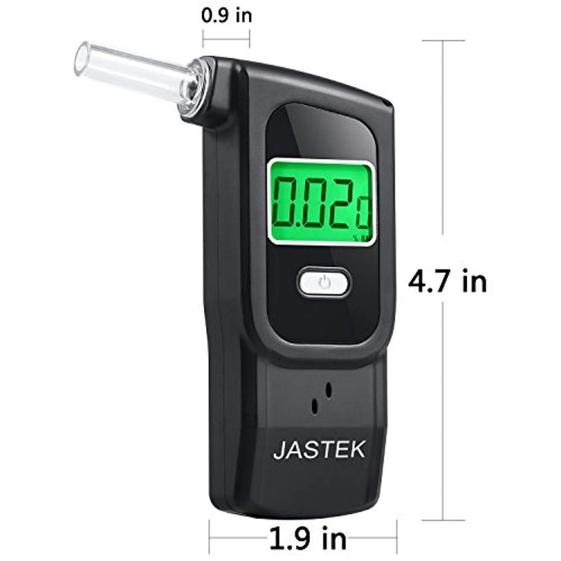JASTEK Professional Breathalyzer [New Version] Portable Digital Alcohol Tester Detector with 5 Mouthpieces for Personal Use -Black