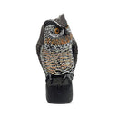 Lijo Solar Owl Animal Scarecrow – Motion Activated Owl Decoy with Sound and Flashing Eyes, Realistic Decor for Your Garden, Bird Repellant, 16 inches, New and Improved