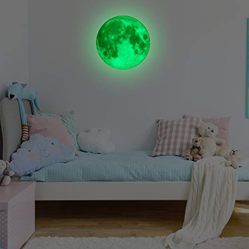 Moon Glow in the Dark Wall or Ceiling Stickers – Mafox Planet Decal Solar System Decor for Kids Room