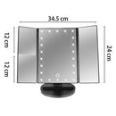Lighted Makeup Mirror, sanipoe 22 Led Trifold Vanity Mirror with Lights, 3X 2X 1X Magnification Touch Screen 180 Degree Rotation, Removable 10X Cosmetic Spot Mirror as FREE GIFT for Home Beauty Bathroom