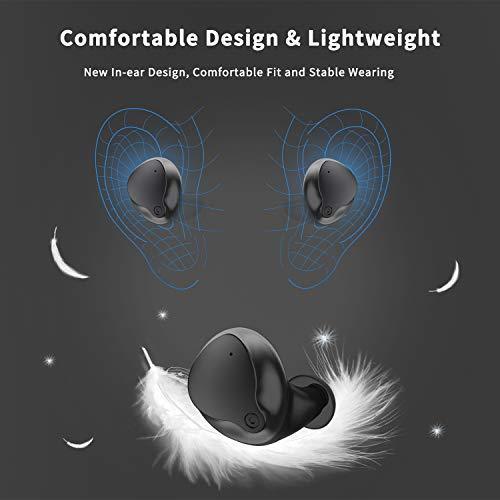 Wireless Earbuds, Cshidworld Bluetooth 5.0 Wireless Headphones, in-Ear Earphones with Charging Case, Stereo Wireless Earphones with 30Hrs Playtime, Noise Isolation, One-Step Pairing, Sports, Work Out
