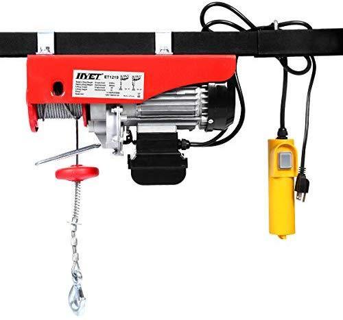 Goplus 1320LBS Lift Electric Hoist Crane Remote Control Power System, Carbon Steel Wire Overhead Crane Garage Ceiling Pulley Winch w/Emergency Stop Switch, UL Approval