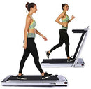 OppsDecor Under Desk Treadmill 2in1 Walking Running Machine Electric Treadmill Folding Pad Treadmill with Remote Control and Bluetooth Speaker for Home & Office Workout Indoor Exercise Machine