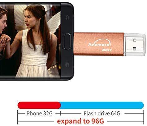 Avomoco OTG 128GB USB Flash Drive for Android Phones,Tablets and PCs, Photo Stick for Android Phone with The Micro Port,Samsung Galaxy S7/S6/S5/S4/S3/Note5/4/3/2,A7/A8/A9,C5/C7 etc.(for Micro Port.)
