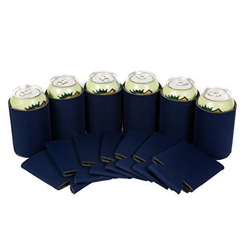 QualityPerfection 100 Black Party Drink Blank Can Coolers(12,25,50,100,200 Bulk Pack) Blank Beer,Soda Coolies Sleeves | Soft,Insulated Coolers | 30 Colors | Perfect For DIY Projects,Holidays,Events