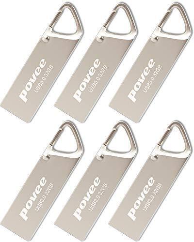 USB 3.0 Flash Drive 16GB 6 Pack - Full Metal USB3.0 High Speed Thumb Pen Drive Disk Memory Stick USB Storage