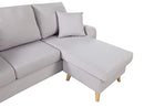 Divano Roma Furniture Mid Century Modern Linen Fabric Small Space Sectional Sofa with Reversible Chaise (Light Grey)