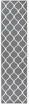 Maples Rugs Rebecca 2'6 x 10' Non Skid Hallway Carpet Entry Rugs Runners for Kitchen and Entryway, Grey/White