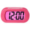 ZHPUAT Colorful Light Digital Alarm Clock with Snooze, Simple Setting, Progressive Alarm, Battery Operated, Shockproof, The Ideal Gift Clock for Kids & Convenient for Travel (Pink)