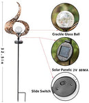 ATHLERIA Garden Solar Lights Outdoor, Sun Decor, Crackle Glass Ball Waterproof Metal Decorative Stakes Lights for Lawn,Patio,Pathway,Yard (Sun)