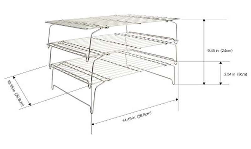 Surpahs 304 Grade Stainless Steel 3-Tier Stackable Cooling Rack Set