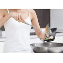 Mr.Dakai Spatula 304 Stainless Steel with Hollow Long Heat Resistant Handle Wok Utensils, Silver