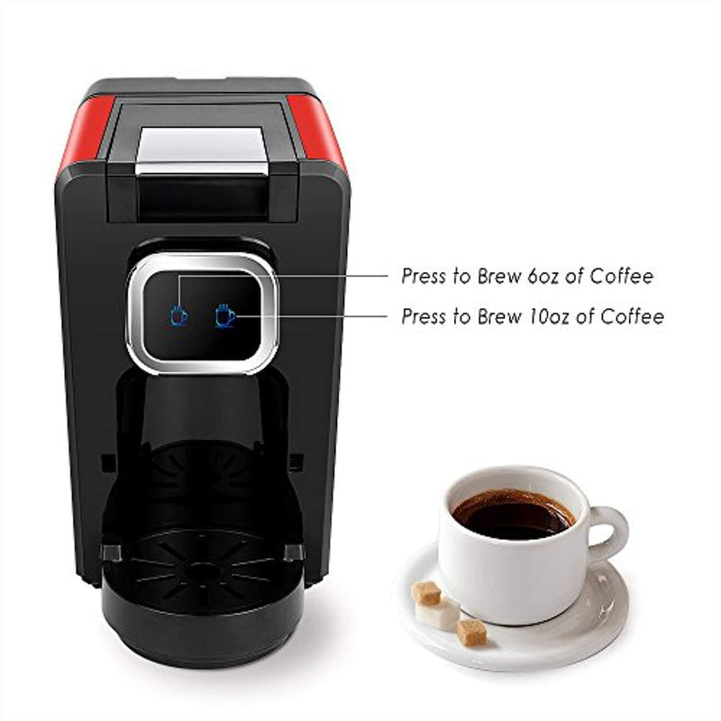 CHULUX Coffee Maker,Single Serve Pods & Ground Coffee with Detachable Reservoir,Auto Shut Off Function,Red