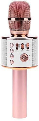 REVOQUE Wireless Bluetooth Karaoke Microphone - Built-in Speaker Works with Apple iPhone Android iPad LG Samsung Smartphone PC - Rose Gold