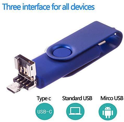 Android Flash Drive 64GB, ARETOP 3-in-1 Photo Stick for Android Phones (Both Micro and Type-C) Memory Stick Type C Micro USB Thumb Drive for Android 64gb Pen Drive