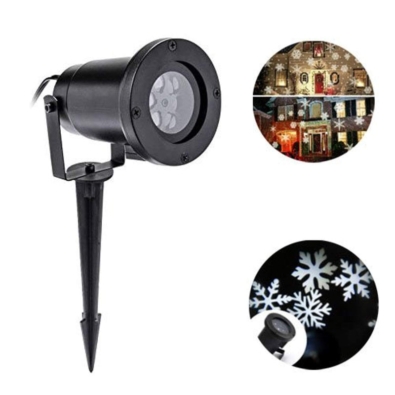 Christmas Projector Light White Snowflake Waterproof Motion Projector Snowflake Spotlight LED Light for Patio, Lawn, Garden Holiday Party