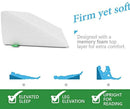 Cushy Form Bed Wedge Pillow with Memory Foam Top by Best for Sleeping, Reading, Rest or Elevation - Breathable and Washable Cover (12 Inch Wedge, White)