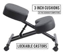 Ergonomic Kneeling Chair Home Office Chairs Thick Cushion Pad Flexible Seating Rolling Adjustable Work Desk Stool Improve Posture Now & Neck Pain - Comfortable Knees and Straight Back