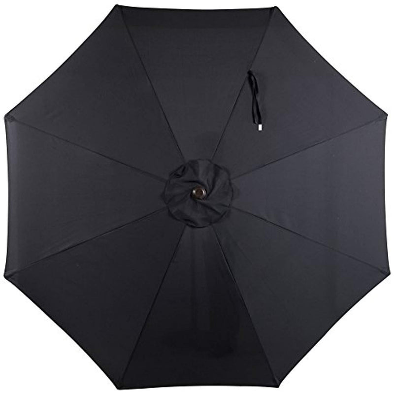 Sundale Outdoor 9 Feet Aluminum Market Umbrella Table Umbrella with Crank and Push Button Tilt for Patio, Garden, Deck, Backyard, Pool, 8 Fiberglass Ribs, 100% Polyester Canopy (Black)