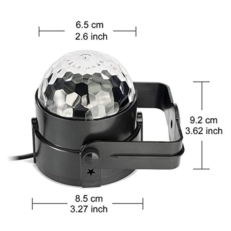 Mini Disco Ball Lights,YaFex Sound Activated Disco Light,Magic Mini Led Stage Lights,3W 7 Colors LED Strobe Light and Glitter Ball for Home Party KTV Xmas Bar Club Christmas Pub with Remote