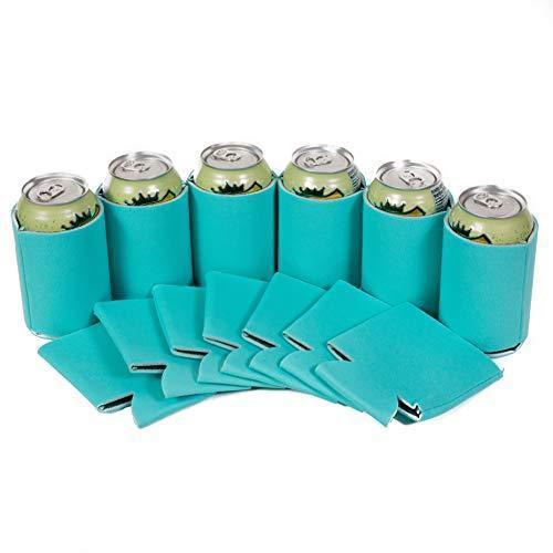 QualityPerfection 100 Black Party Drink Blank Can Coolers(12,25,50,100,200 Bulk Pack) Blank Beer,Soda Coolies Sleeves | Soft,Insulated Coolers | 30 Colors | Perfect For DIY Projects,Holidays,Events