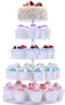 BonNoces 5 Tiers Round Acrylic Pastry Wedding Cupcake Stands Tower Tree-Cupcake Carrier-Clear Tiered Cake Stand Tall Jumbo-Round Dessert Stands-Cupcake Display Stand