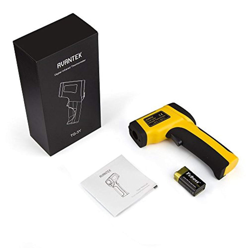 AVANTEK Dual Laser Infrared Thermometer -58 ºF - 1562 ºF (-50 ºC - 850 ºC), Non-Contact Digital IR Temperature Gun, Adjustable Emissivity, MAX/MIN/DIF/AVG Modes with Temperature Alarm