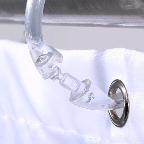 SlipX Solutions White Premium Plastic Shower Rings Provide Effortless Gliding on Standard Shower Rods (Set of 12, Easy Snap Closure, BPA-Free Plastic)