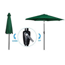 Cloud Mountain 9' Patio Umbrella, Outdoor Market Umbrella with Push Button Tilt and Crank, Aluminum Table Umbrella Outside 100% Polyester, Green