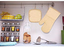 KeShi Kitchen Oven Mitts Set, Oven Mitts and Pot Holders, Heat Resistant with Quilted Cotton Lining, Non-Slip Surface 4 Pieces for Cooking, Baking, Grilling, Barbecue (Gray)