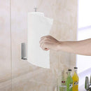 Adhesive Wall Mounted Paper Towel Holder – Quick Load Stainless Steel Kitchen Tissue Dispenser For Vertical & Horizontal Installation – For Kitchen Wall, Under Cabinet, Bathroom (Silver, 3.9Wx12.4H)