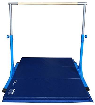 Z Athletic Adjustable Kip Bar and Gym Mat for Children's In Home Gymnastics Multiple Sizes and Colors