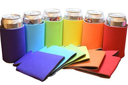 QualityPerfection 100 Black Party Drink Blank Can Coolers(12,25,50,100,200 Bulk Pack) Blank Beer,Soda Coolies Sleeves | Soft,Insulated Coolers | 30 Colors | Perfect For DIY Projects,Holidays,Events
