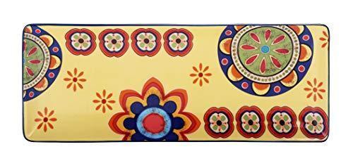 Bico Havana Ceramic 14 inch Rectangular Serving Platter, Set of 2, for Serving Salad, Pasta, Cheese, Ham, Appetizer, Microwave & Dishwasher Safe, House Warming Birthday Anniversary Gift